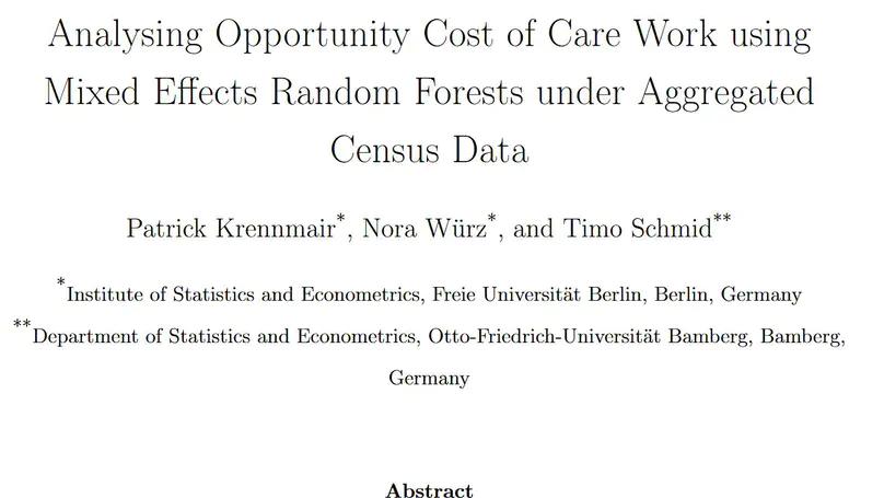 Analysing Opportunity Cost of Care Work using Mixed Effects Random Forests under Aggregated Census Data